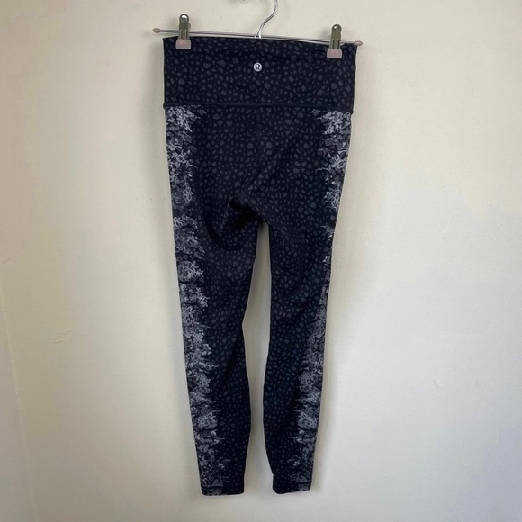 Lululemon Wunder Under Hi-Rise Tight 28" Overlace Wunderunder HR Ice Grey Black - Picture 6 of 9